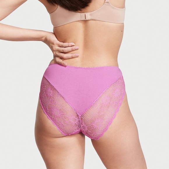 Victoria's Secret Stretch Cotton High-Leg Brief Panty Orchid Pink Small NEW - Picture 1 of 7